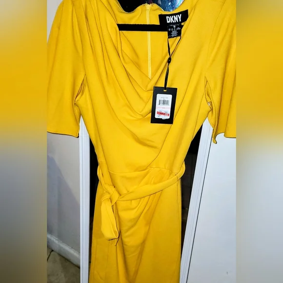 DKNY Mustard Midi Dress - Picture 2 of 5